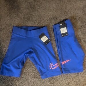 Nike Royal Blue Shorts with Neon Pink Swoosh
